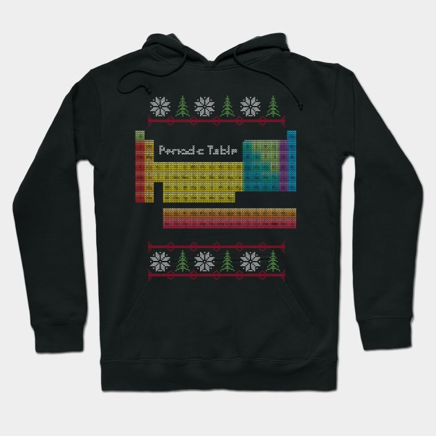 Periodic Table Ugly Sweater Hoodie by vladocar